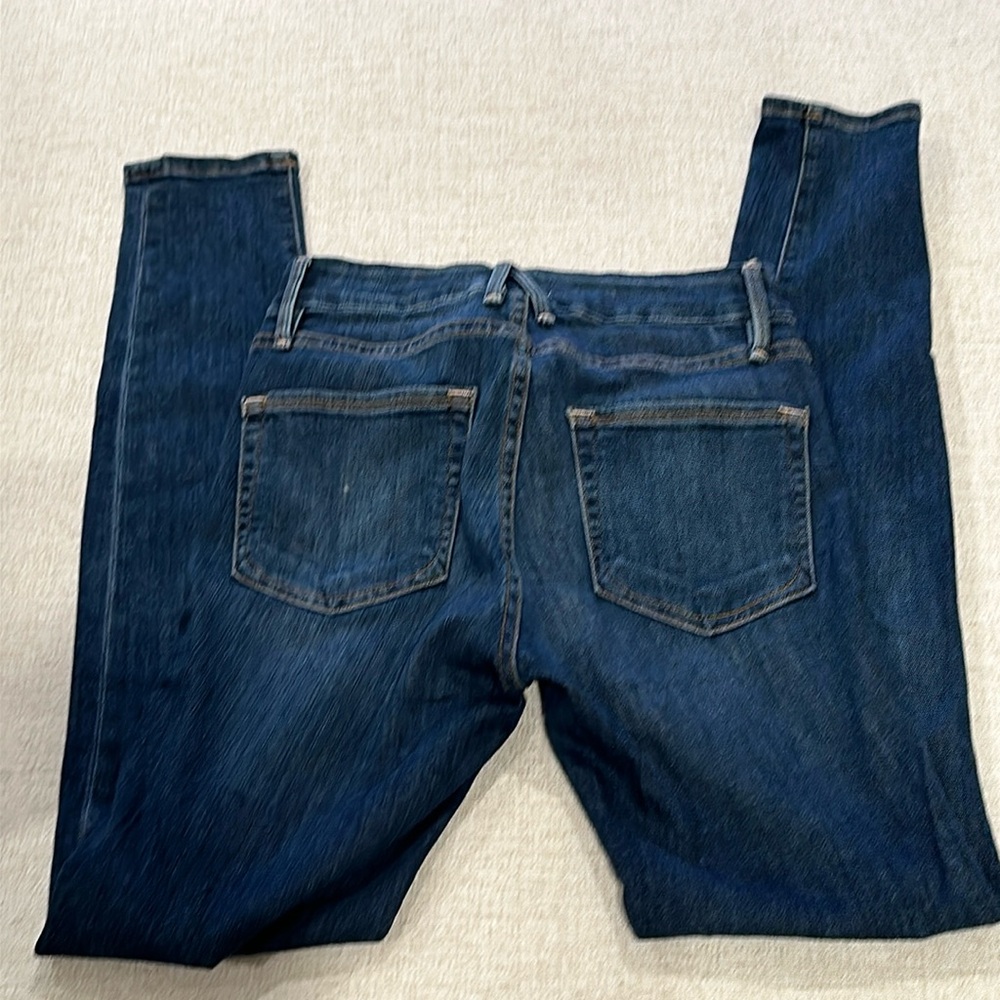 High rise dark blue skinny jean
